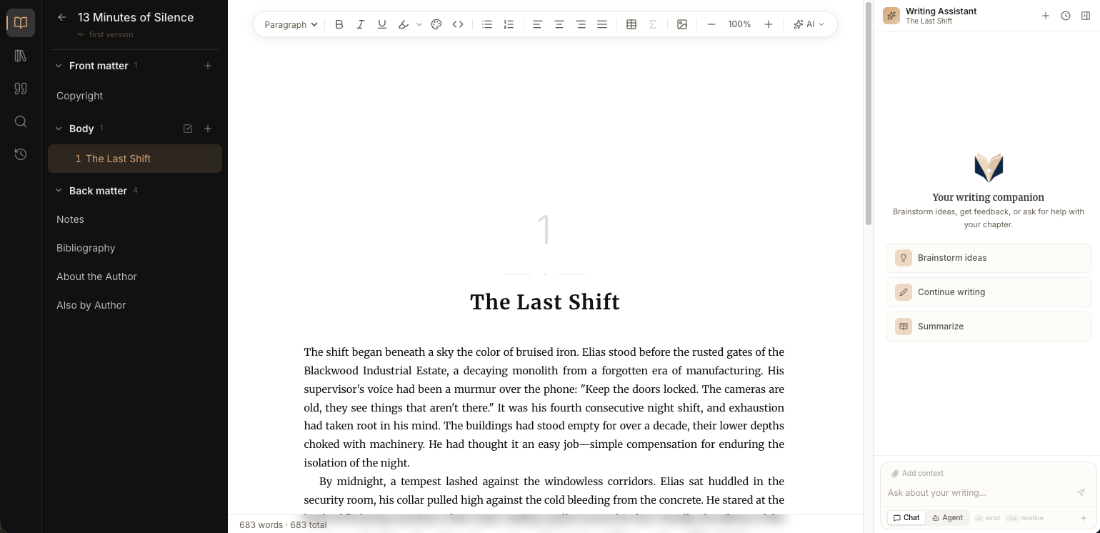The Chaptora book editor